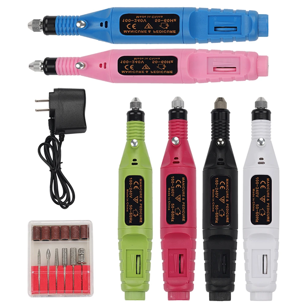 

XZMUV 6 color electric nail drill manicure machine pedicure drill set ceramic nail file nail drill equipment tool