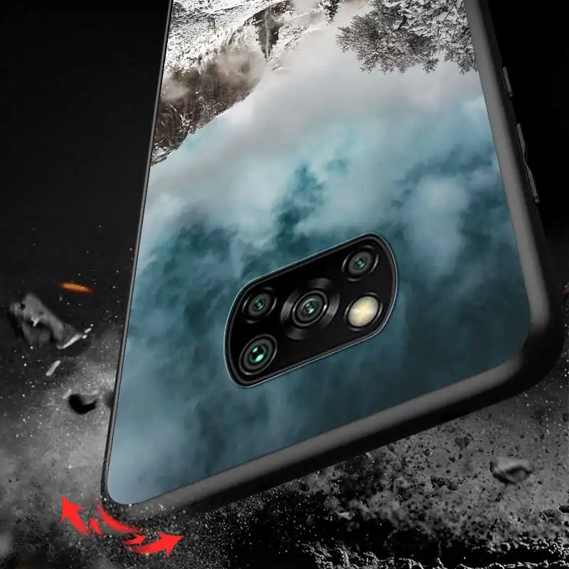 

Snow Mountain For Xiaomi Redmi K30 K30S Mi 10T Lite Pro Poco X3 NFC X2 M3 M2 F2 Pro C3 F1 Black Phone Case