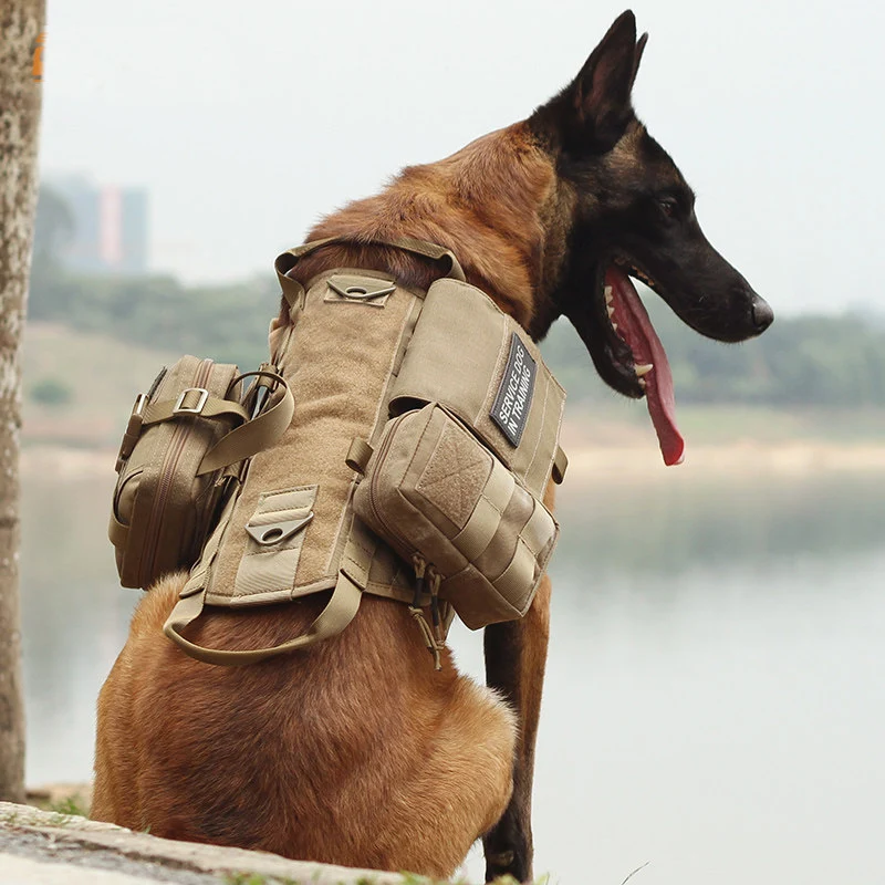 

Military Dog Harness Saddle with Pocket Bag Pet Training Vest Soft Collar Adjustable Accessories For Small Medidum Large Dog