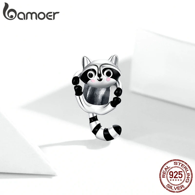 Шарм bamoer из серебра 925 пробы с енотом для оригинального браслета женское