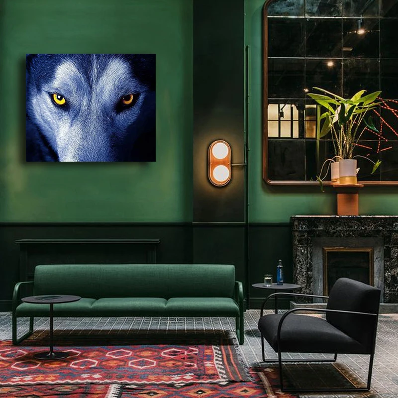 

Fierce wolf's eyes paintings by numbers animal oil paint colors by number digital family Hotel acrylic paint decorative paint