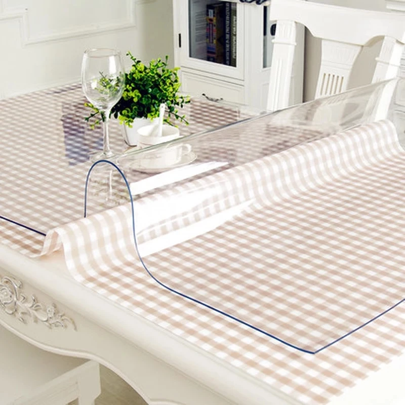 

ARICK Table Cloth PVC Soft Glass Rectangular Tablecloth Silicone Waterproof Transparent Table Cover for Home Kitchen Dining Room