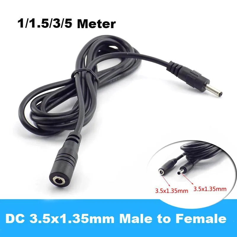 5-24V 5A DC Power Extension Cord Cable 3.5mmx1.35mm Jack Socket Connector Male to Female For CCTV Security Camera LED Strip