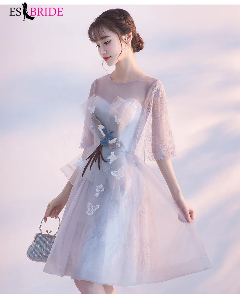 Женское длинное вечернее платье ES2727 серое ТРАПЕЦИЕВИДНОЕ для выпускного вечера