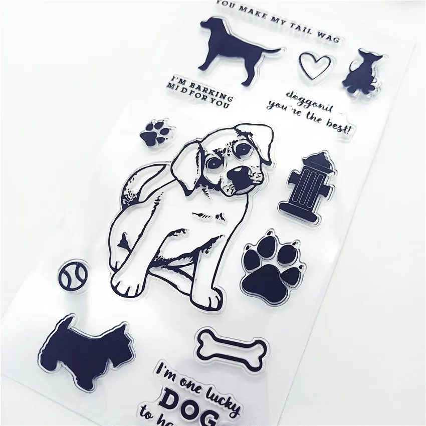 11*16CM Hot sale dog Transparent Clear Stamps / Silicone Seals Roller Stamp for DIY scrapbooking photo album/Card Making | Дом и сад