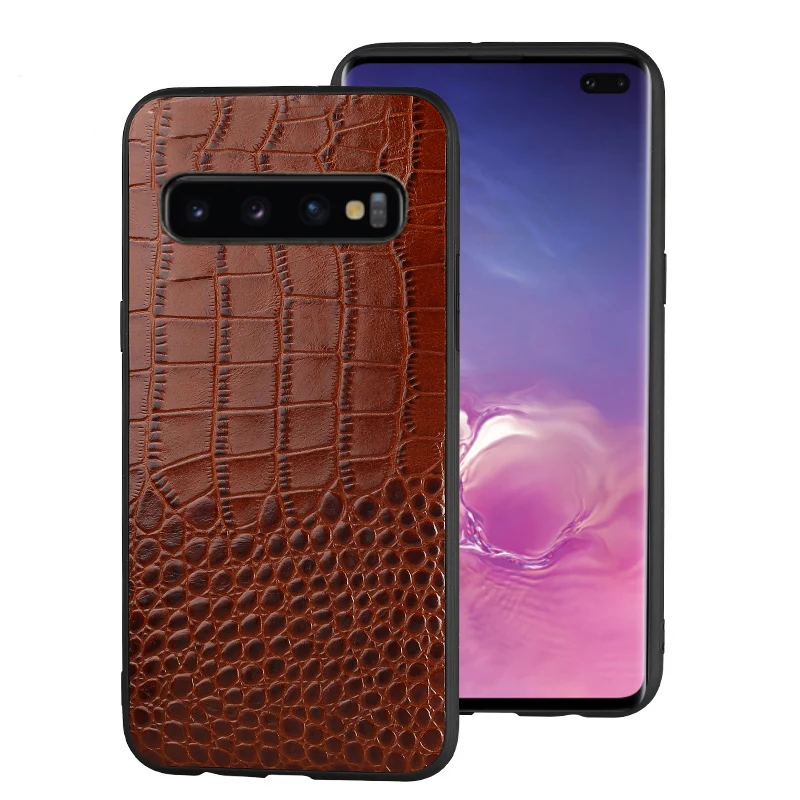 Cowhide Phone Case For Samsung Galaxy S7 S8 S9 10 Plus Note 8 9 case A10 A20A30 A50 A70 A5 A7 A8 J5 J7 2017 J6 2018 cover | Мобильные