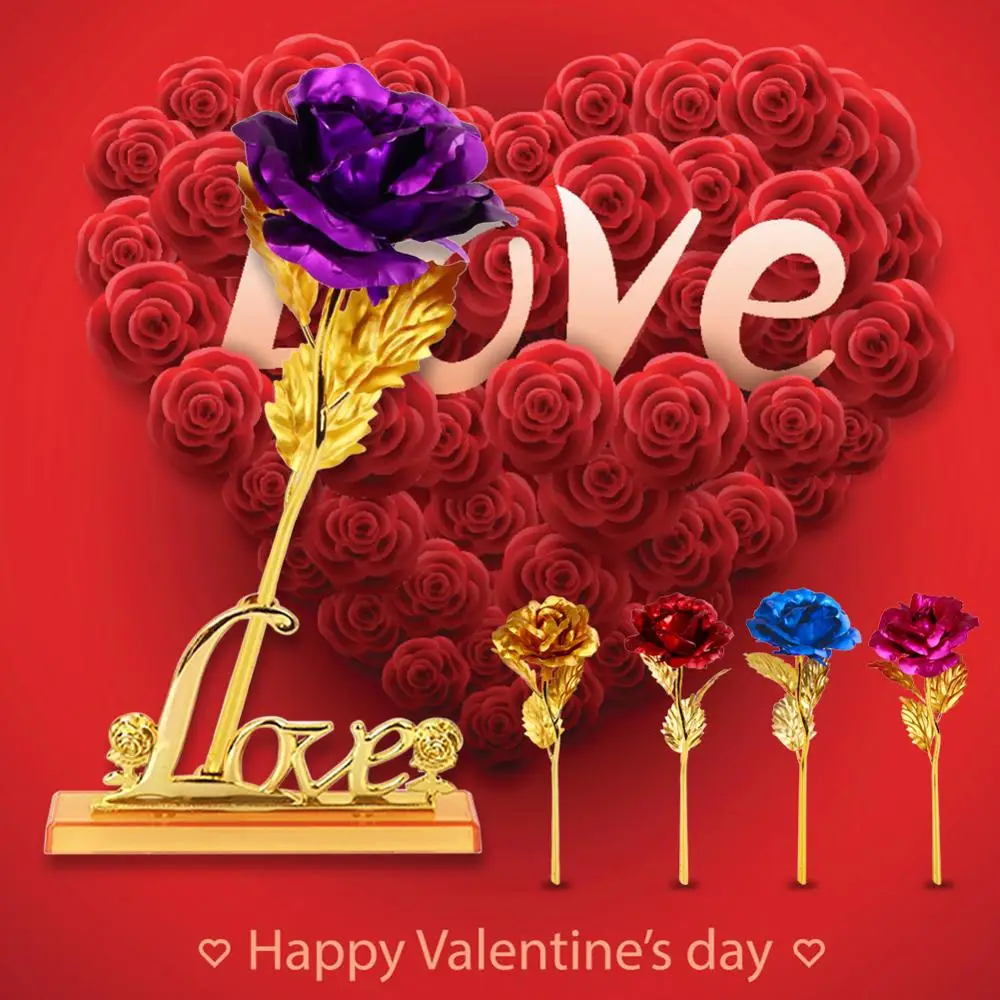 Креативный подарок на день Святого Валентина с романтической Galaxy Rose покрытая 24