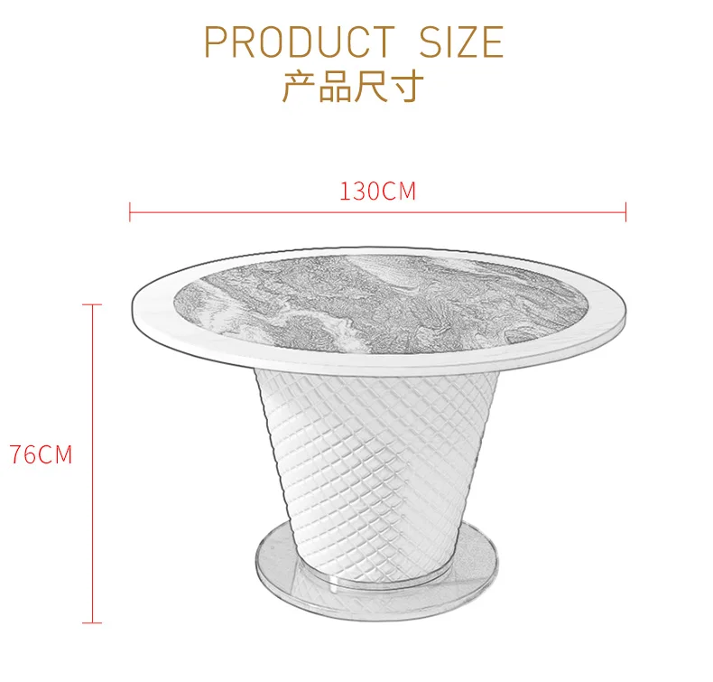 Мраморный обеденный стол из нержавеющей стали круглый + 6 кожаных стульев|Наборы