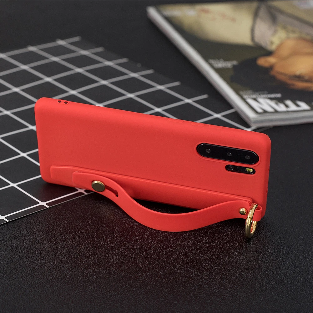 Wrist Strap Holder Case For Samsung Galaxy Note 10 Plus Ultra-thin Soft Silicone Wristband Back Cover iPhone 11 Pro Max Capa |