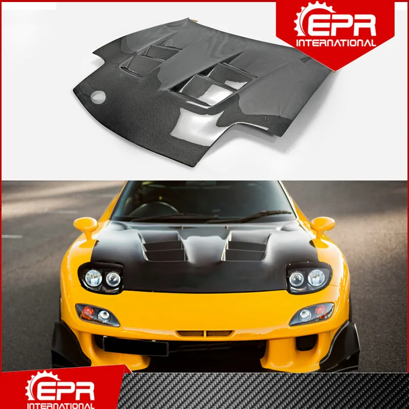 

For RX7 FD3S RE Style Carbon Fiber Hood Trim FD3S Racing Part Body Kit Carbon Hood RX7 Accessories