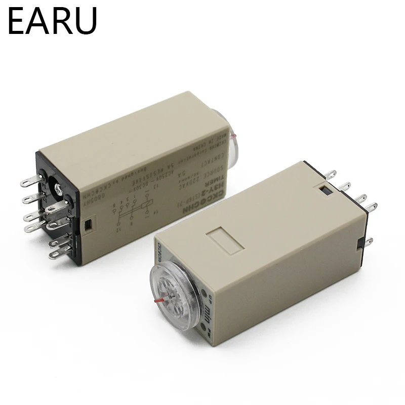 1pcs H3Y-2 AC 220V Adjustable Delay Timer Time Relay Switch 0-30 Minutes/Seconds with Base Socket and Rotary Knob DPDT image 6
