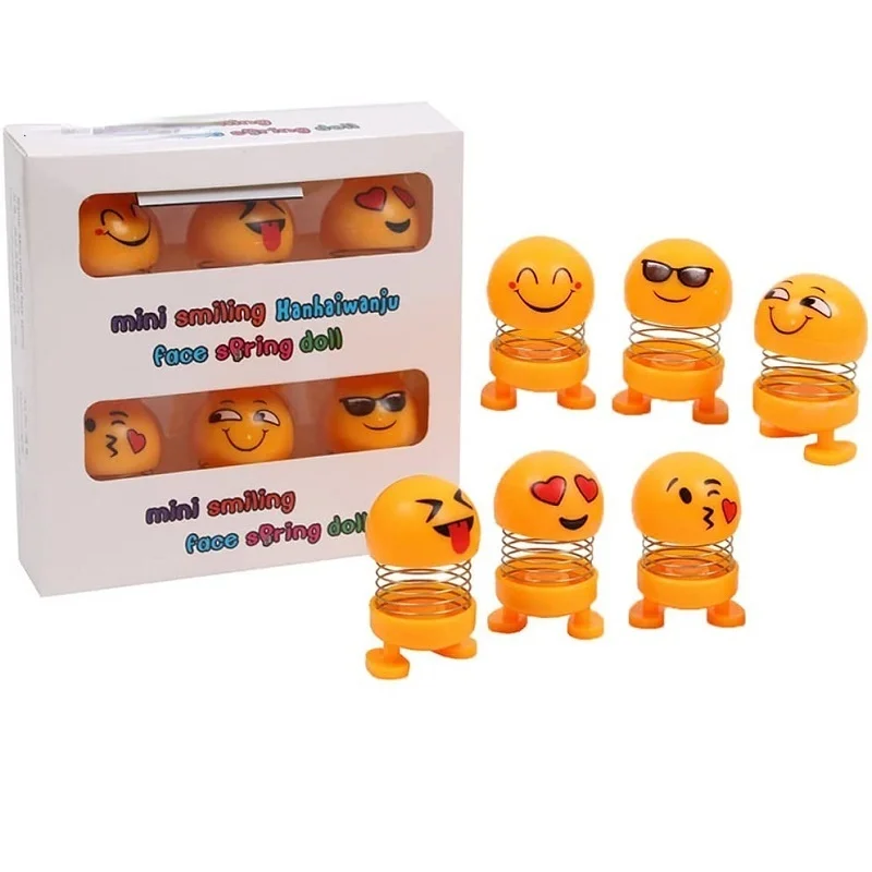 6 шт./лот миниатюрная вращающаяся голова кукла украшения для приборной панели