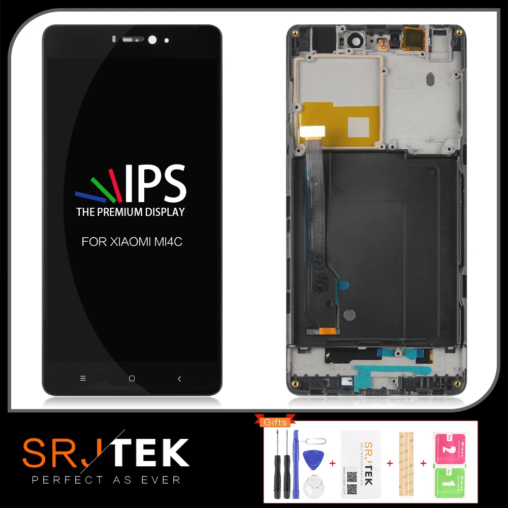 ЖК дисплей Srjtek для Xiaomi Mi4c дигитайзер сенсорного экрана в сборе с рамкой Mi 4c M4c