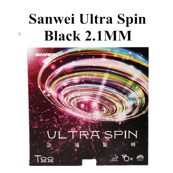 Black 2.1mm SANWEI T88 ULTRA SPIN 40+ резина для настольного тенниса(наполовину липкая, спин и скорость) с губкой прыщи в резиновом пинг-понге - Цвет: Black 2.1mm