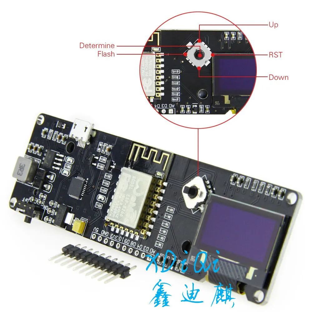ESP8266 OLED preflashed макетная плата) экран 0 96 дюймов версия-ESP8266 + 18650 Держатель батареи |