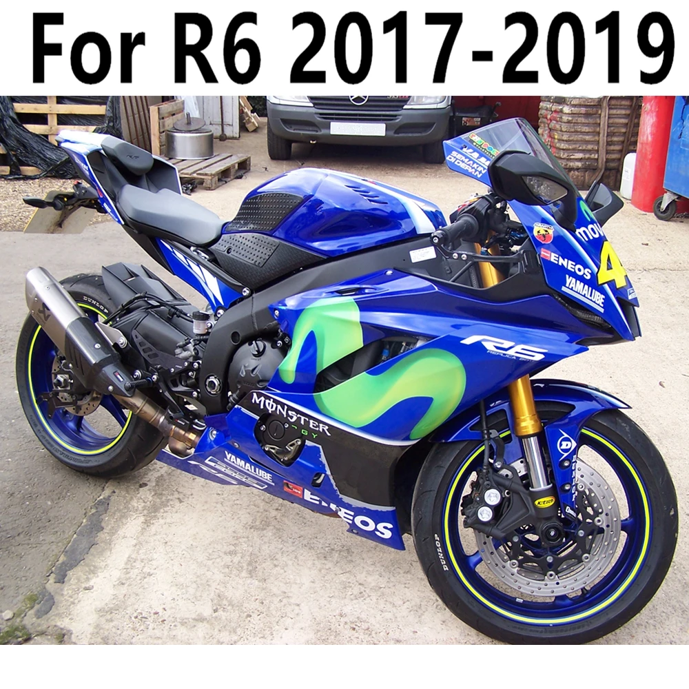 

Motorcycle for Yamaha R6 Full Fairing Kits 2017-2018-2019 17-18-19 Cowling Kit Bodywork Blue Big Letter Injection Molding ABS
