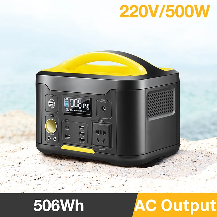 

High Quality 515wh Lithium Battery Pack 500w 100v Ac Portable Solar Power Station