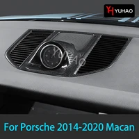 1 pcs car dashboard air outlet carbon fiber decorative sticker for porsche 2014 2020 macan car interior modification accessories