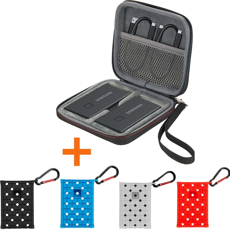 Новейший переносной чехол 2 в 1 + Мягкий силиконовый для Samsung T7 Touch портативный SSD 500