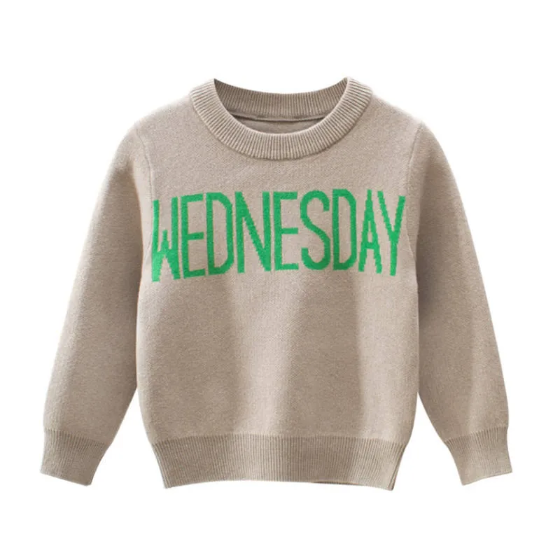 

Kids Letter Sweater Children Long-sleeve Pullovers Winter Girsl Boys Sweater Kids Clothes Toddler Boy casual Tops