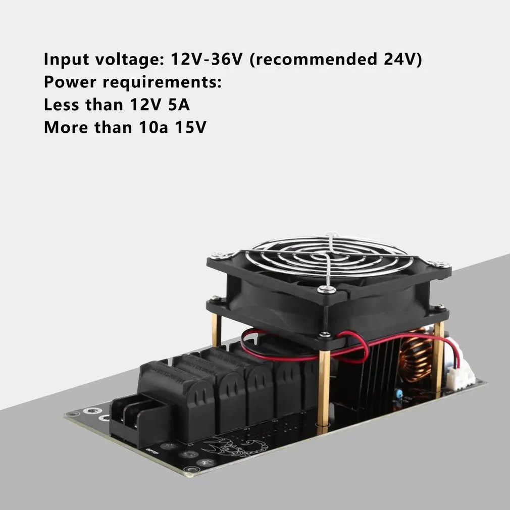 

1000W DC12-36V 20A Assembled ZVS Tesla Coil Induction Heating Board Module With Heater Cooling Fan Tesla Coil