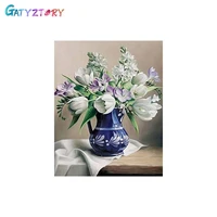 gatyztory 60x75cm flowers paint by numbers for adults picture on canvas coloring by numbers home decor acrylic paints