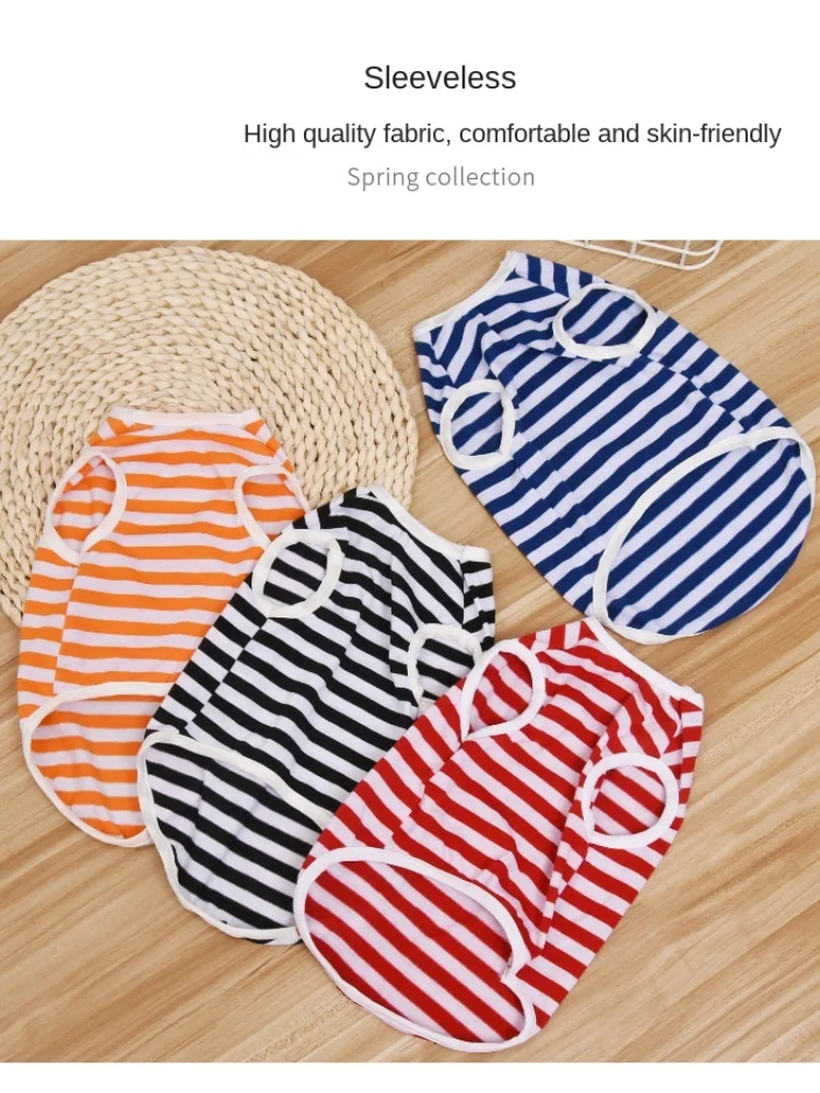 

Pet dog clothing summer breathable dog clothing sleeveless striped dog vest pet clothing dogs clothes summer pet clothes