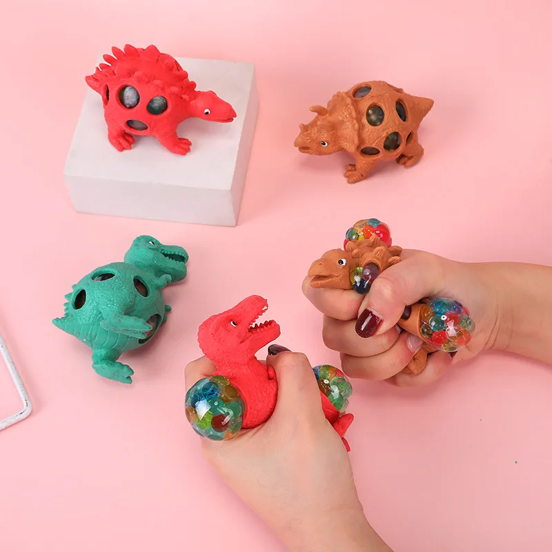

Creative Decompression Squeezed Dinosaur Colorful Water Ball Toy TPR Animal Whole People Toys