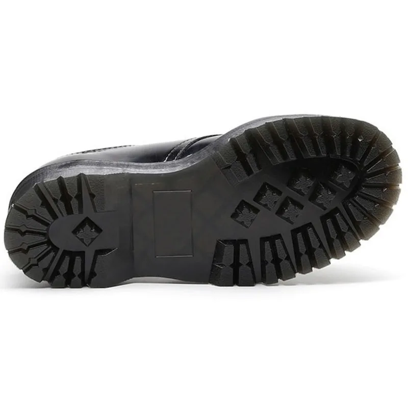 

Fashion Leather Women'S Shoes Spring Autumn British Student Bottom Work Goth Shoes Women Genuine Leather Laser Martin Shoes