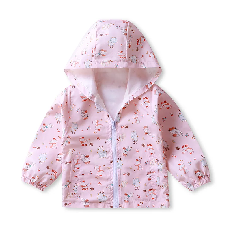 

Children Coat 2021 Baby Boys Autumn Spring Cute Jacket For Boys Hooded Dinosaur Print Coat For Kids Jackets For Girls
