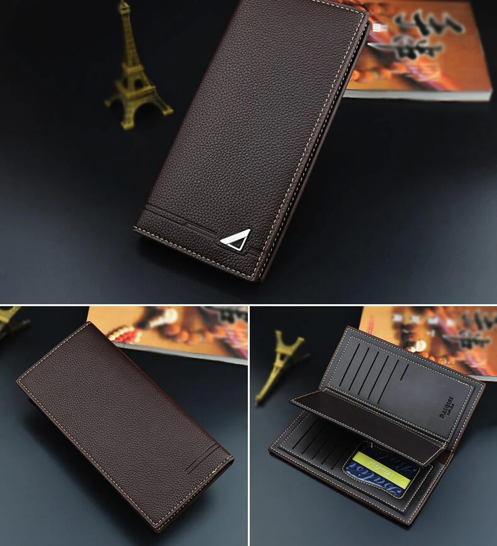 Мужской Длинный кошелек из искусственной кожи кредитных карт держатель для