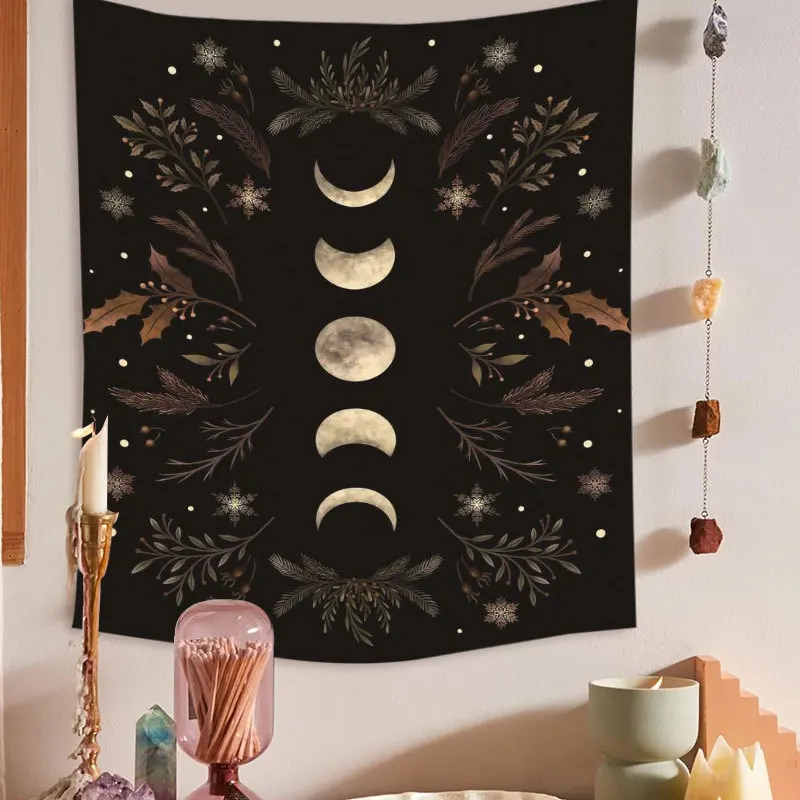 

Лунная фаза, гобелен в стиле бохо, Декор, настенный гобелен, комнатный психоделический гобелены, комнатный Настенный декор в стиле бохо, укр...