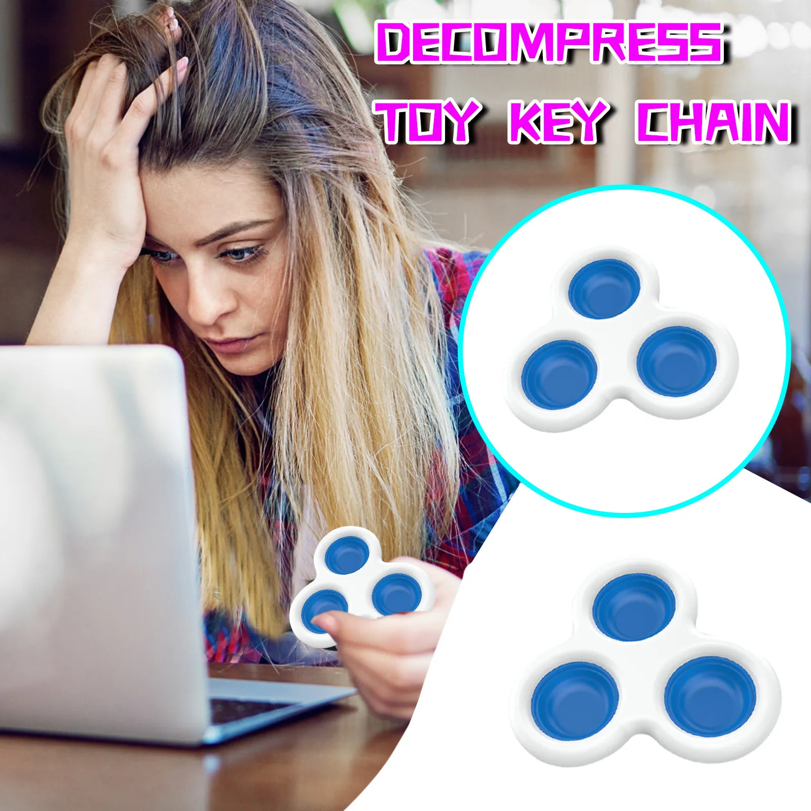 

Children Adult Simple Dimple Fidget Toy Keychain Stress Relief Early Educational Toy Pressure Reliever Board Controller Hand Toy