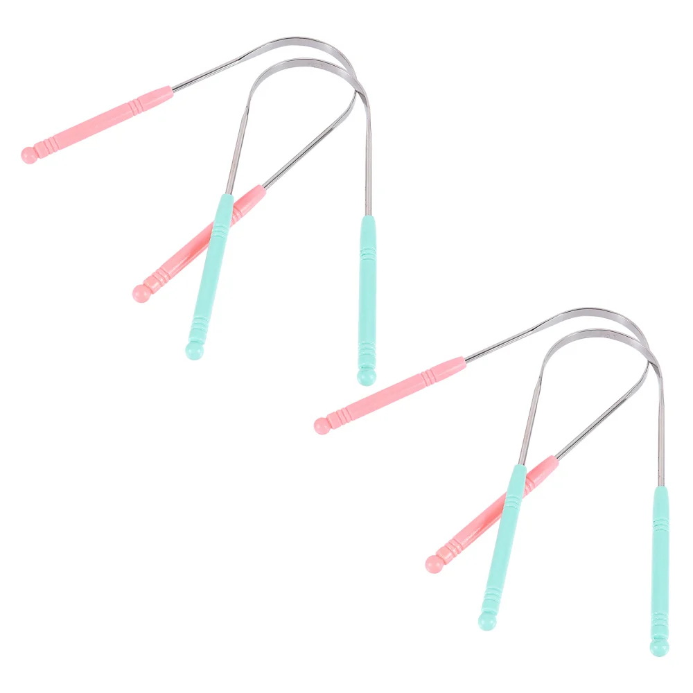 

4pcs Stainless Steel Tongue Cleaner Oral Hygiene Care Tool Tongue Scraper