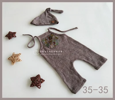 set 2 Шапочка для маленьких мальчиков и девочек+ комбинезоны, Одежда для новорожденных, одежда для выпускного, наряд для фотосессии, аксессуары для фотосессии - Цвет: set 2