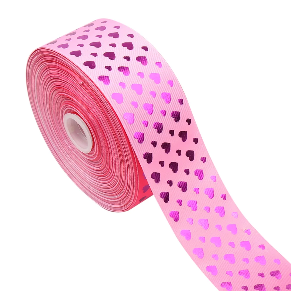 JOJO банты 75 мм 2y Grosgrain лента для рукоделия градиент сердце любовь Леопард печатная лента для рукоделия Сделай Сам банты для волос подарочная упаковка - Цвет: 01