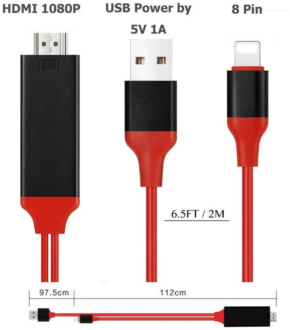 Кабель адаптер Lightning/HDMI USB 8 Pin HDMI HDTV AV 1080P для зарядки|Устройство анти-сон в машину| |
