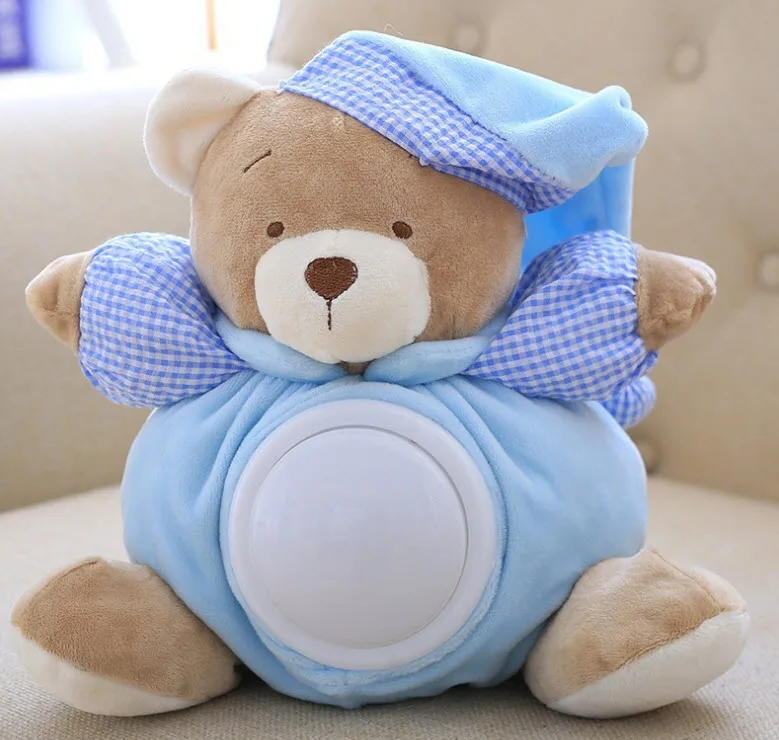 

25cm Lovely Teddy Bear doll Musical Light Plush Dolls Sleeping Comfort LED Night Light Appease Bear Toys Soft dolls
