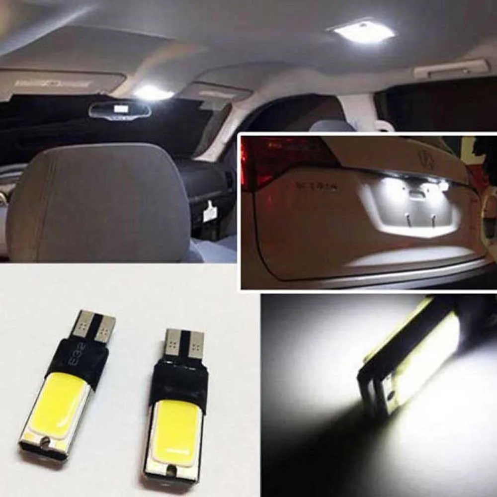 Автомобиль 4 шт. COB 6W LED W5W 194 168 светодиодный Canbus Error Free клиновидные боковые