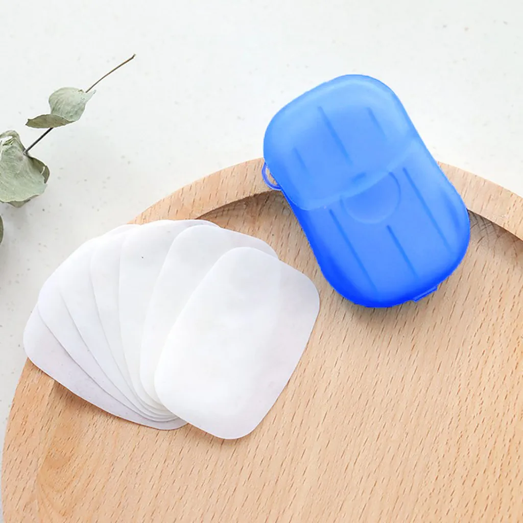 

20Pcs Disposable Hand Washing Tablet Travel Carry Toilet Soap Paper Facial Oil Soap Cleaning Products Bathroom Products