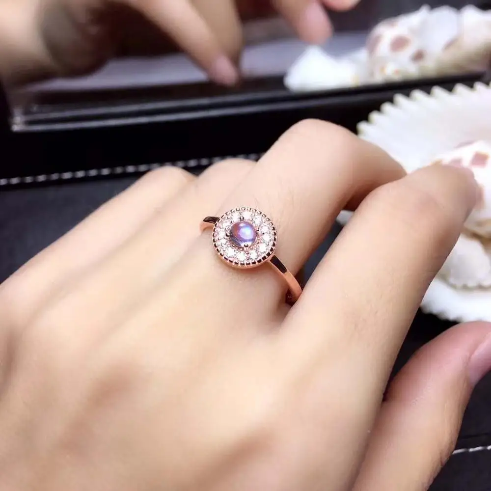 Кольцо из серебра 925 пробы с натуральным лунным камнем для мужчин и женщин |