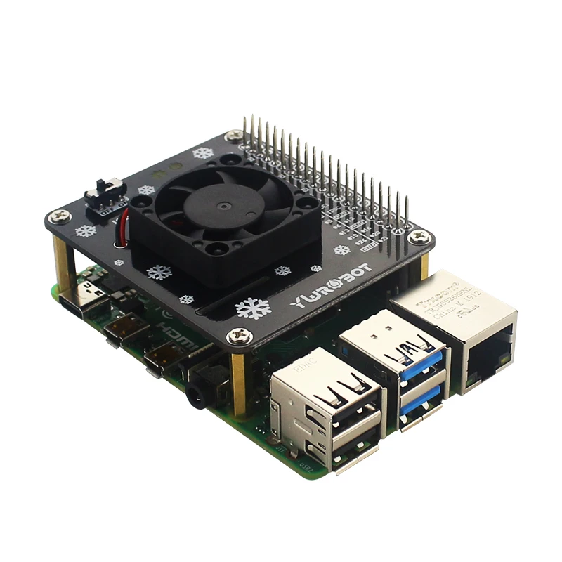 Raspberry Pi 4B GPIO Вентилятор охлаждения Плата расширения с синим Прохладный