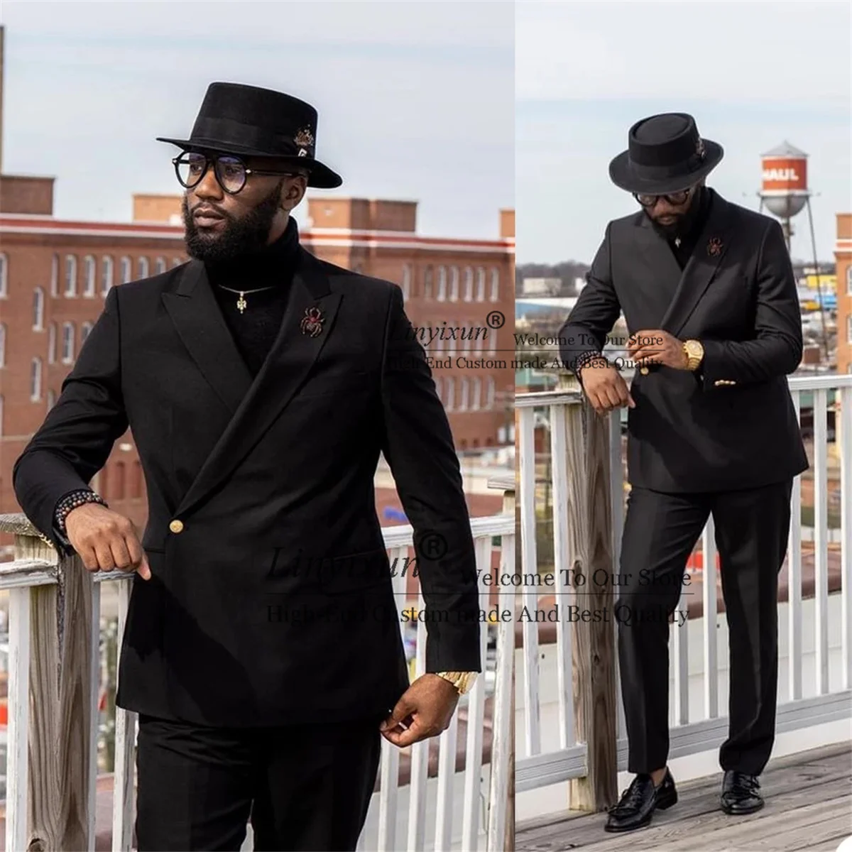 

Black British Mens Suits One Button Mens Suits Groomsmen Wedding Tuxedos 2 Pcs Terno Masculino Slim Fit Prom (Jacket+Pants)