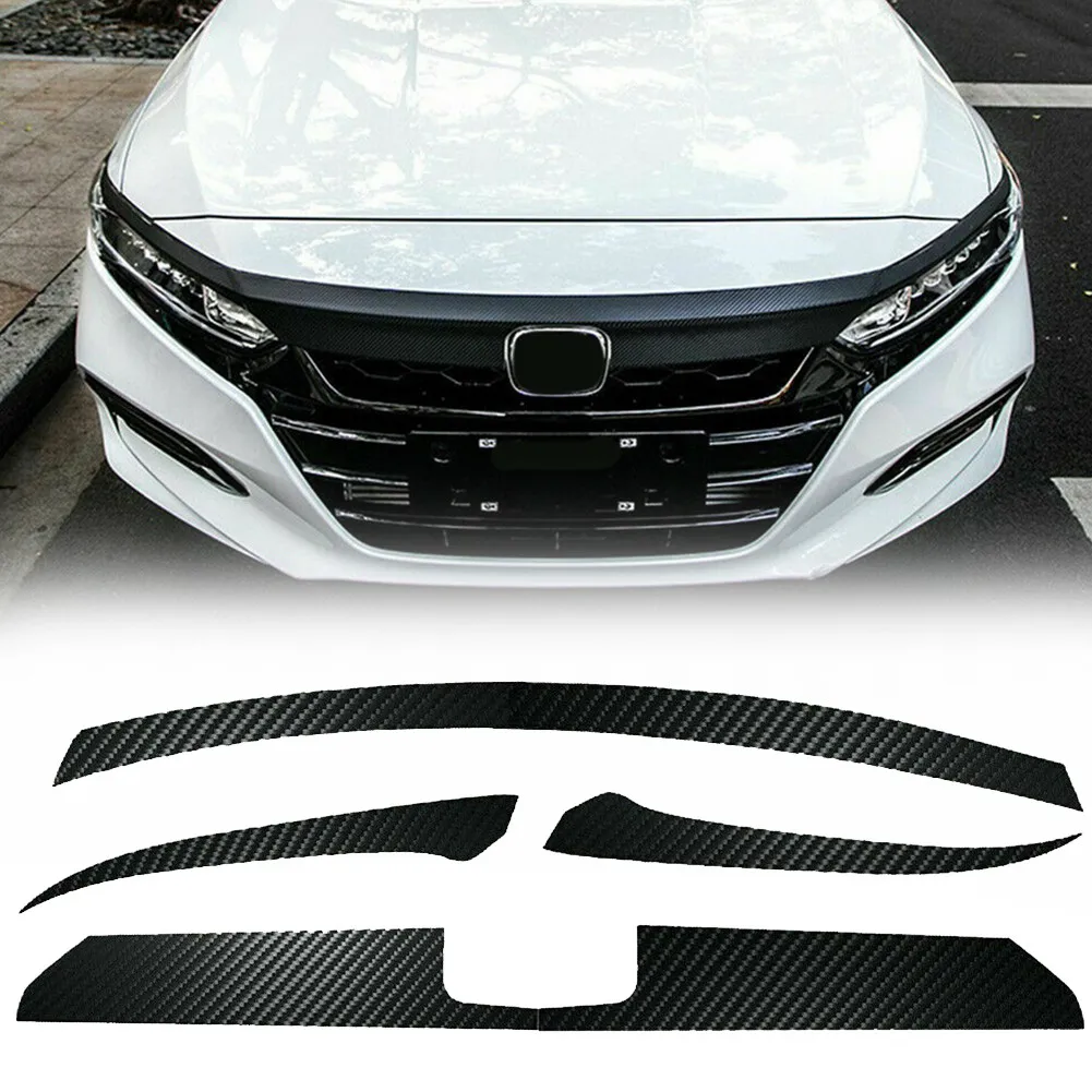

Carbon Fiber Style Car Styling Front Bumper Fog Lamp Grille Slats Cover Car Stickers For Honda Accord Sedan 2018-2020