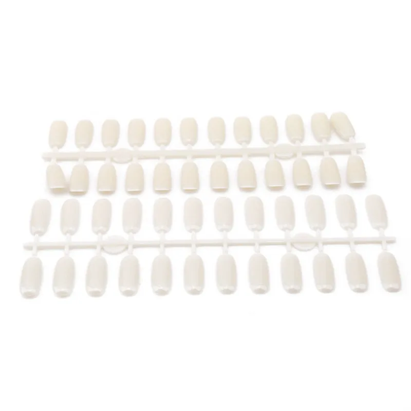 

120pcs Shell/Oval Shape False Nail Tips Transparent White Color Card Display Manicure Nail Art Practice Display Tools