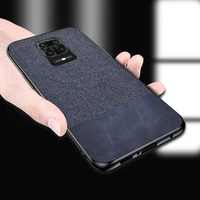 ikrsses for xiaomi redmi note 9 pro max 5g pu simple cloth hard backshell soft border case for redmi note 9s pc hard back cover
