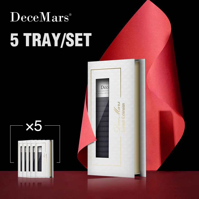 DeceMars 5 лоток/набор YY формы черные ресницы для наращивания два кончика ресниц C/D Curl