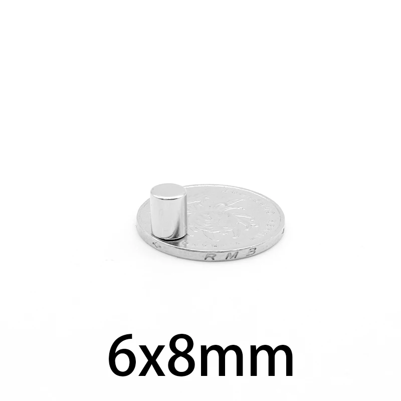 10-150 шт. мощные неодимовые магниты 6x8 мм