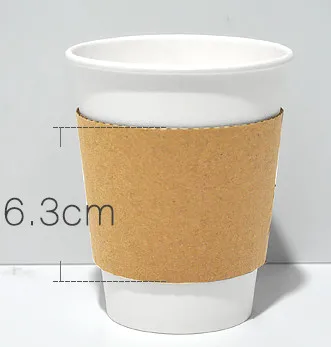 cup and sleeves 50 шт белые толстые Горячие Бумажные стаканчики вечерние на день рождения барбекю одноразовая кофейная чашка с крышкой и крафт-бумажные чашечные рукава - Цвет: cup and sleeves