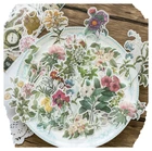 В винтажном стиле с цветочным принтом наклейка с изображением растений для скрапбукинга 